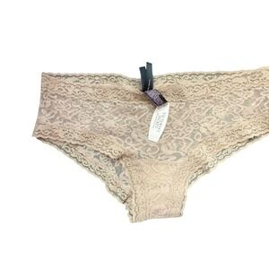 NEW Victoria's Secret THE LACIE Tan Lace Cheeky Panty Size medium